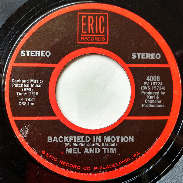 Chuck Jackson / Mel & Tim : Any Day Now / Backfield In Motion (7", Single, RE)