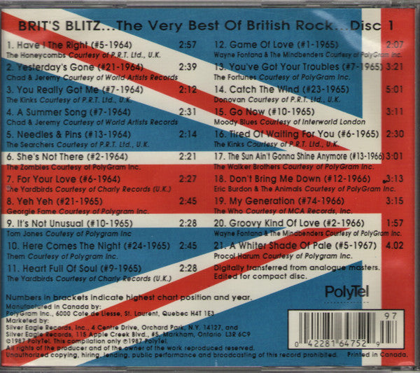 Various : Brit's Blitz: The Very Best Of British Rock (2xCD, Comp)