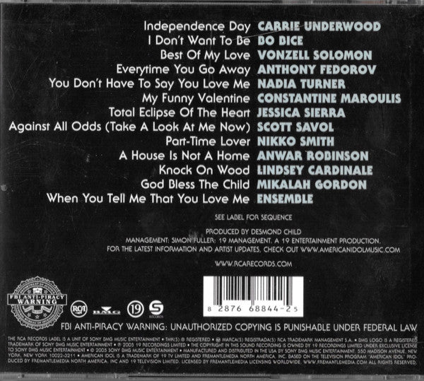 Various : American Idol Season 4: The Showstoppers (CD, Album)