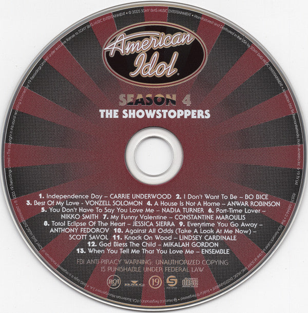Various : American Idol Season 4: The Showstoppers (CD, Album)