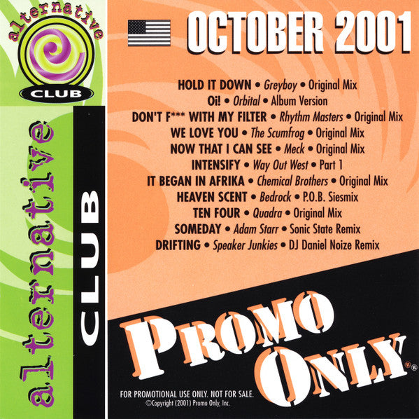 Various : Promo Only Alternative Club : October 2001 (CD, Comp, Promo)