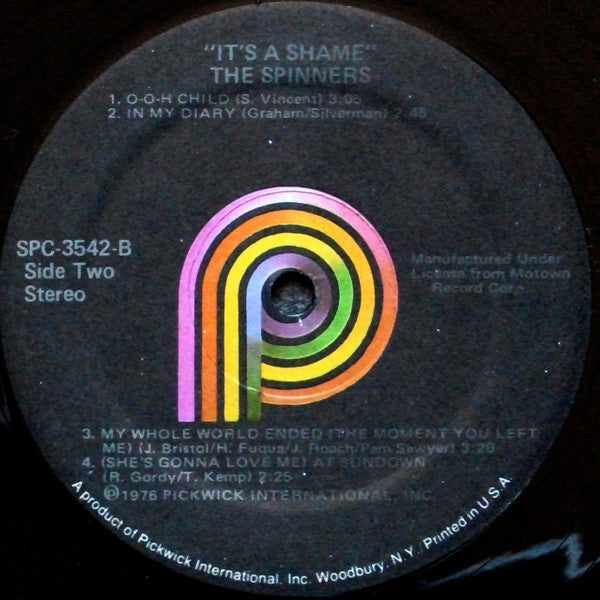 Spinners : It's A Shame (LP, Album, RE)