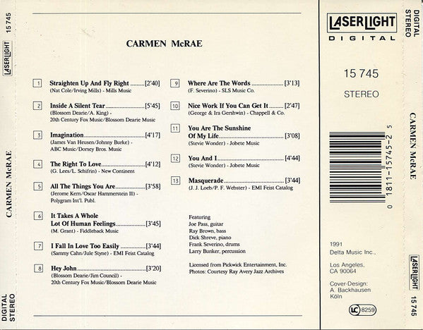 Carmen McRae : Carmen McRae (CD, Comp, Mono)