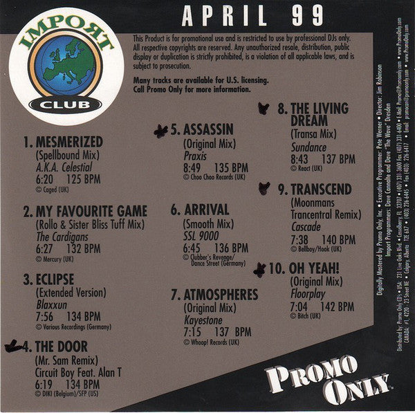 Various : Promo Only Import Club: April 1999 (CD, Comp, Promo)