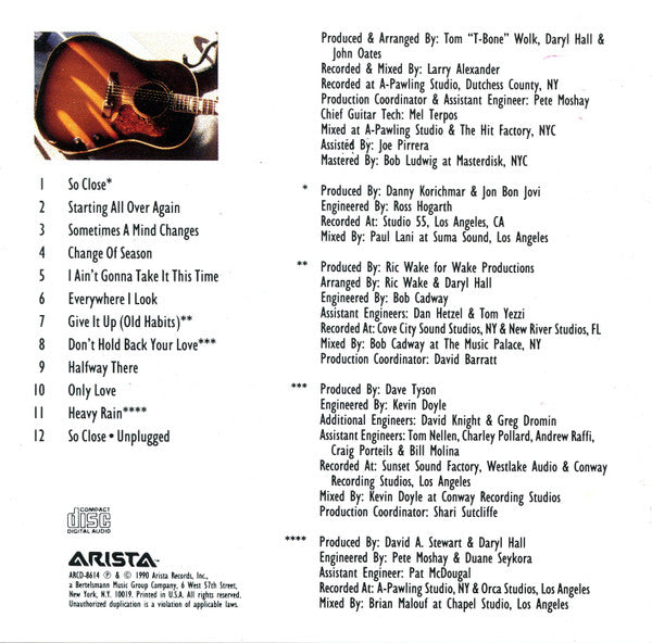 Daryl Hall & John Oates : Change Of Season (CD, Album, Club)