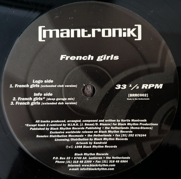 Kurtis Mantronik : French Girls (12")