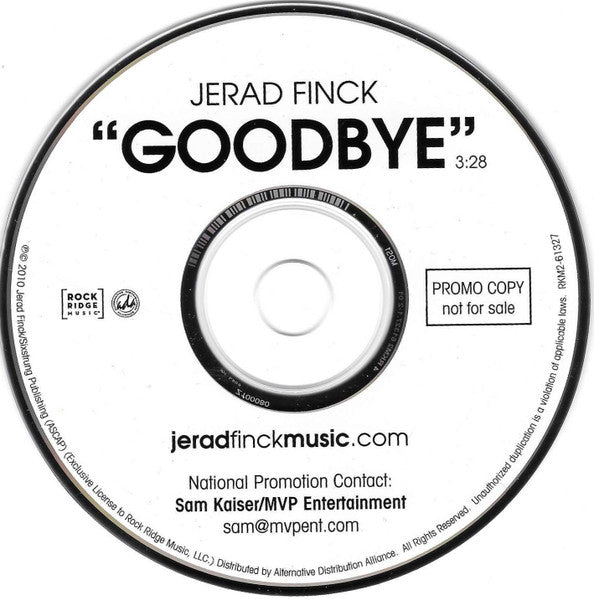 Jerad Finck : Goodbye (CD, Single, Promo)