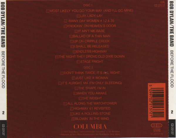 Bob Dylan / The Band : Before The Flood (2xCD, Album, RE)