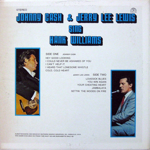 Johnny Cash & Jerry Lee Lewis : Johnny Cash & Jerry Lee Lewis Sing Hank Williams (LP, Comp)