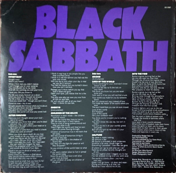 Black Sabbath : Master Of Reality (LP, Album, Ter)