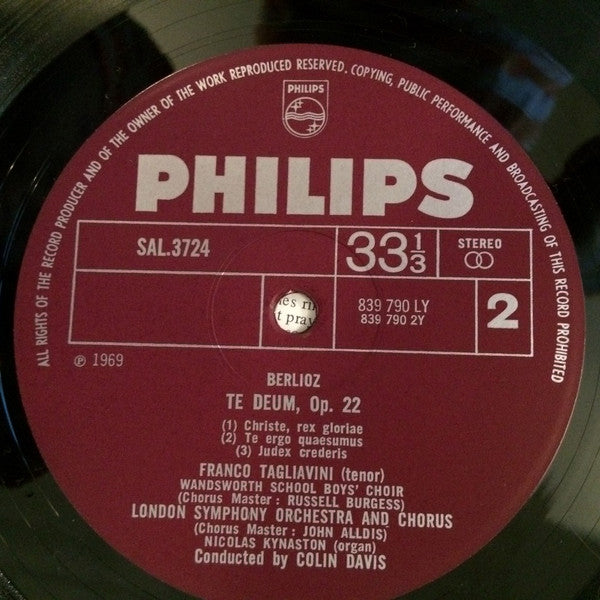 Hector Berlioz : London Symphony Orchestra & London Symphony Chorus, Sir Colin Davis : Te Deum (LP)