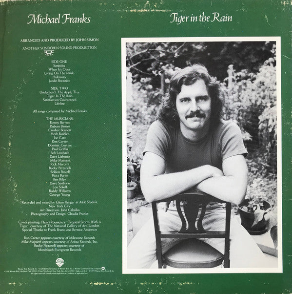 Michael Franks : Tiger In The Rain (LP, Album, Jac)