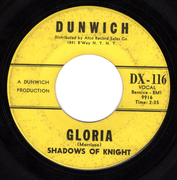Shadows Of Knight* : Gloria (7", Single)