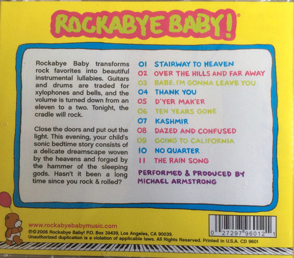 Michael Armstrong : Rockabye Baby! (Lullaby Renditions Of Led Zeppelin) (CD, Album)