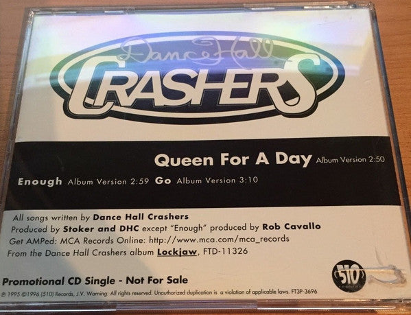 Dance Hall Crashers : Queen For A Day (CD, Single, Promo)