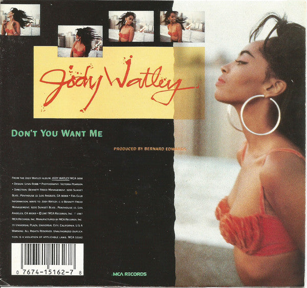 Jody Watley : Don't You Want Me (7", Single, Pin)