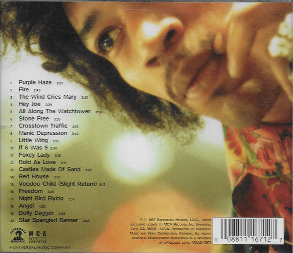 Jimi Hendrix : Experience Hendrix - The Best Of Jimi Hendrix (CD, Comp, RE, RM, Mat)