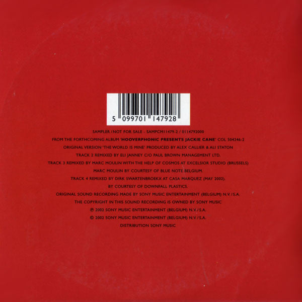 Hooverphonic : The World Is Mine (CD, Maxi, Promo, Car)