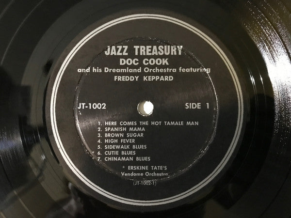 Freddie Keppard, Erskine Tate's Vendome Orchestra, Doc Cook And His 14 Doctors Of Syncopation : Freddy Keppard with Doc Cook and his Dreamland Orchestra (LP, Comp)