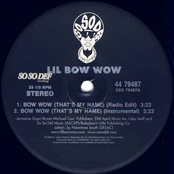 Lil Bow Wow* : Bow Wow (That's My Name) (12")