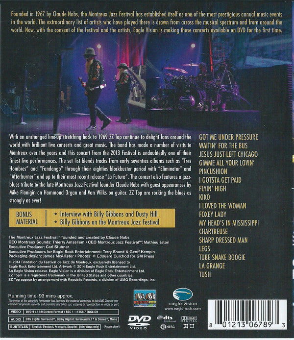 ZZ Top : Live At Montreux 2013 (DVD-V, NTSC)