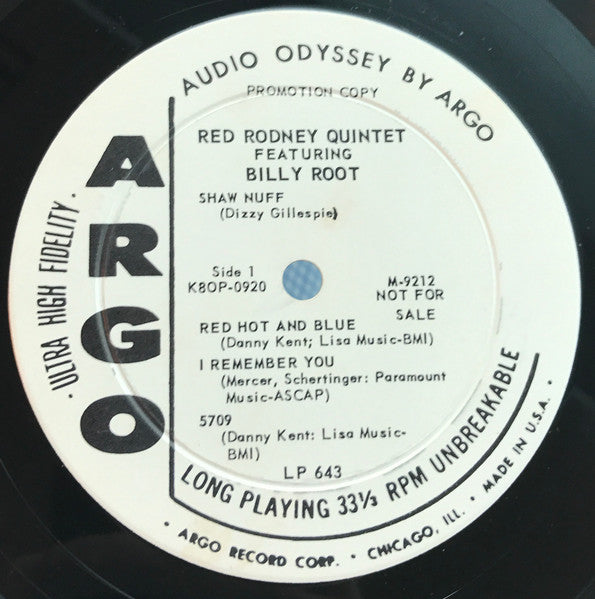 Red Rodney Featuring Billy Root : Red Rodney Returns (LP, Album, Mono, Promo)