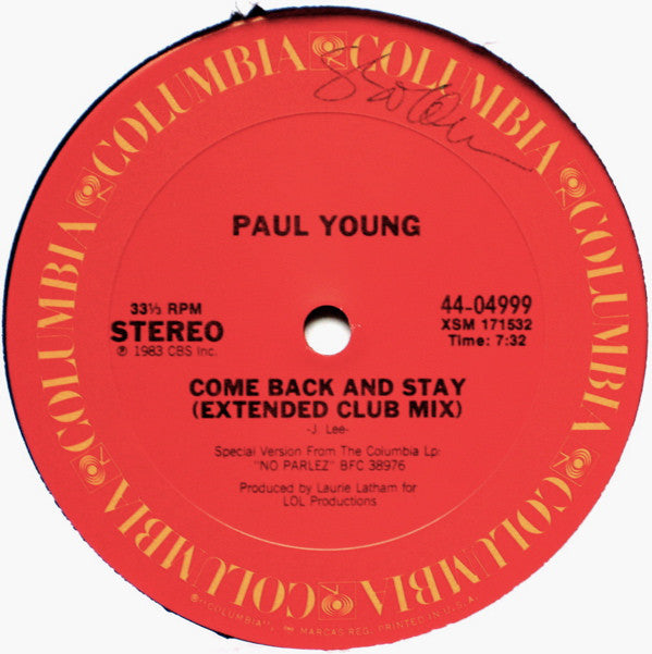 Paul Young : Love Of The Common People (Extended Club Mix) /  Come Back And Stay (Extended Club Mix) (12", Single, Car)