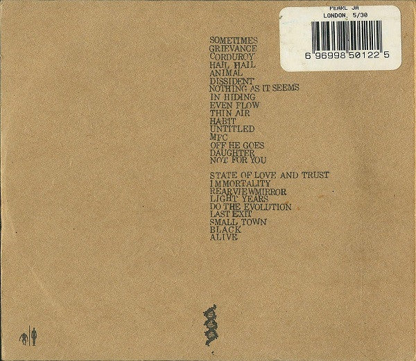 Pearl Jam : 30 5 00 - Wembley Arena - London, England (2xCD, Album, Tour)