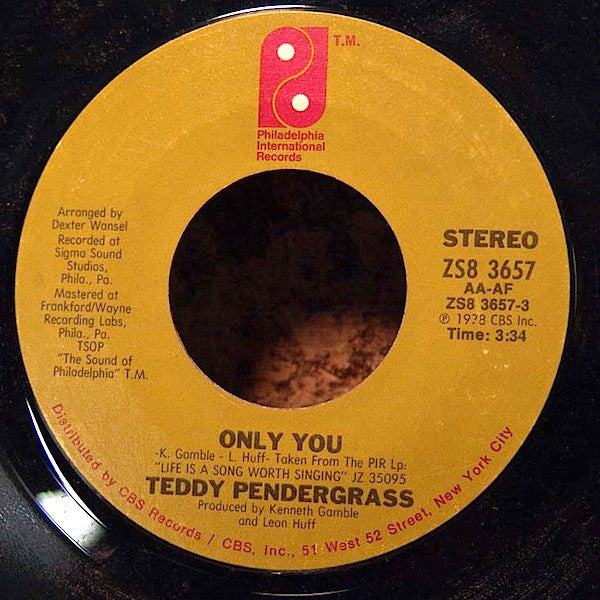 Teddy Pendergrass : Only You / It Don't Hurt Now (7", Single, Styrene, Pit)