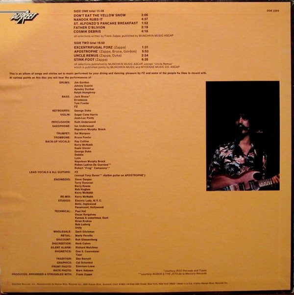 Frank Zappa : Apostrophe (') (LP, Album, RE, Gol)