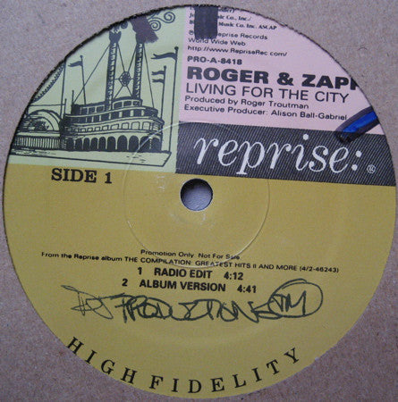 Zapp & Roger : Living For The City (12", Promo)