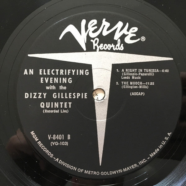 Dizzy Gillespie Quintet : An Electrifying Evening With The Dizzy Gillespie Quintet (LP, Album, Mono, RP)
