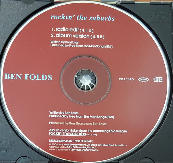 Ben Folds : Rockin' The Suburbs (CD, Single, Promo)