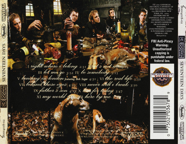 3 Doors Down : Seventeen Days (CD, Album)