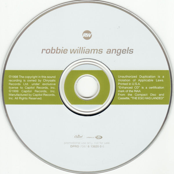 Robbie Williams : Angels (CD, Single, Enh, Promo)