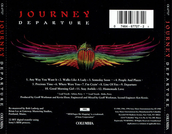 Journey : Departure (CD, Album, RE, RM)