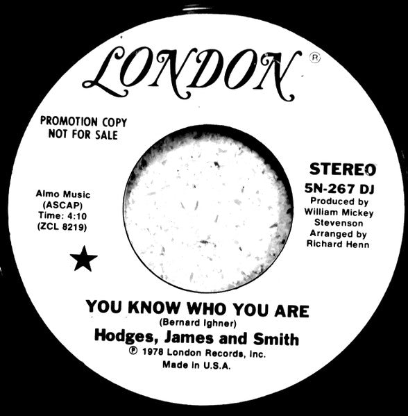 Hodges, James And Smith : You Know Who You Are (7", Mono, Promo)