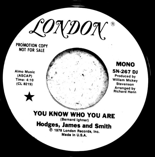 Hodges, James And Smith : You Know Who You Are (7", Mono, Promo)