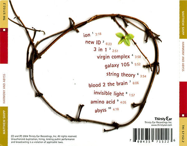 Matthew Shipp : Harmony And Abyss (CD, Album)