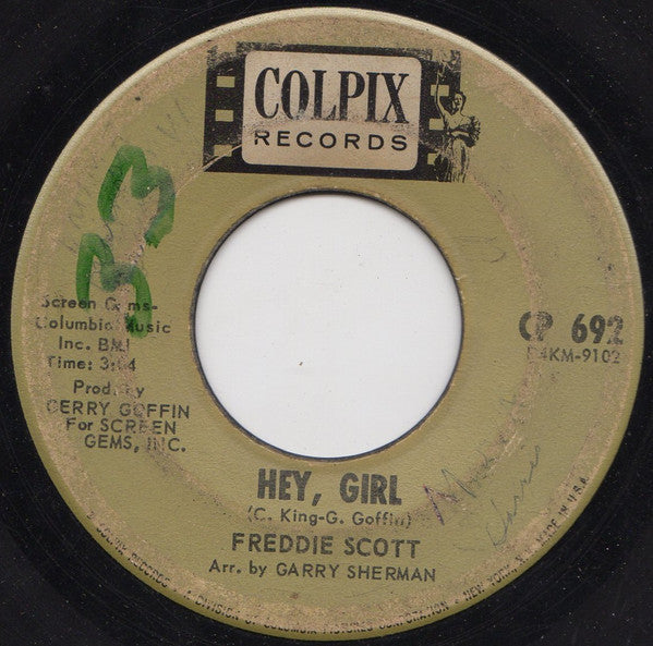 Freddie Scott (2) : Hey, Girl / The Slide (7", Single)