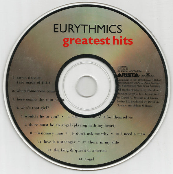 Eurythmics : Greatest Hits (CD, Comp, RP)