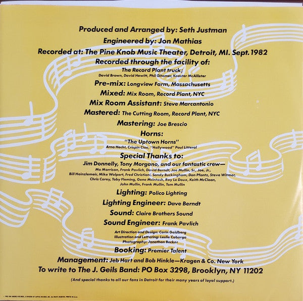The J. Geils Band : Showtime! (LP, Album, Club, Car)
