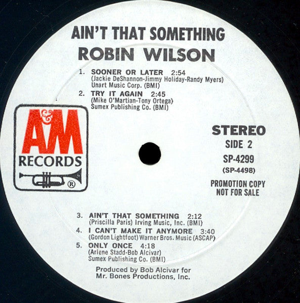 Robin Wilson : Ain't That Something (LP, Album, Promo)
