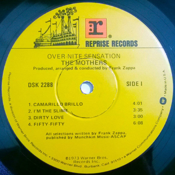 The Mothers : Over-Nite Sensation (LP, Album, RE, Jac)