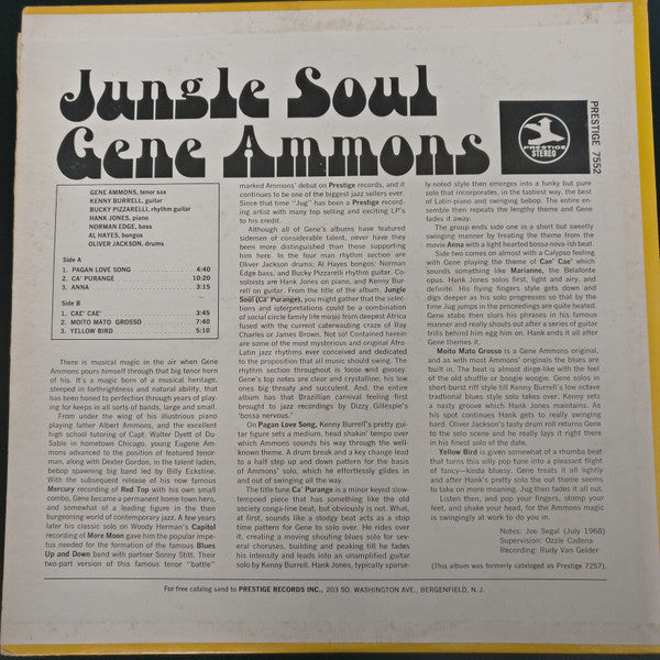 Gene Ammons : Jungle Soul (LP, Album, RE)
