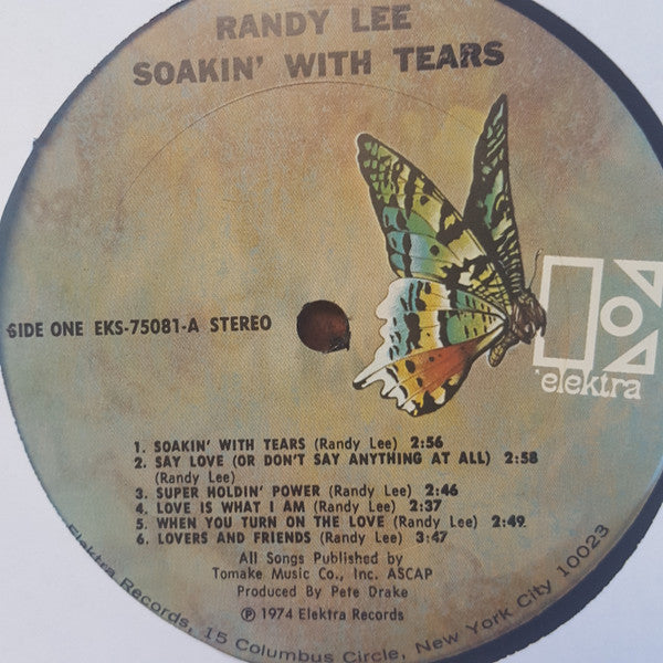 Randy Lee (2) : Soakin' With Tears (LP, Album)