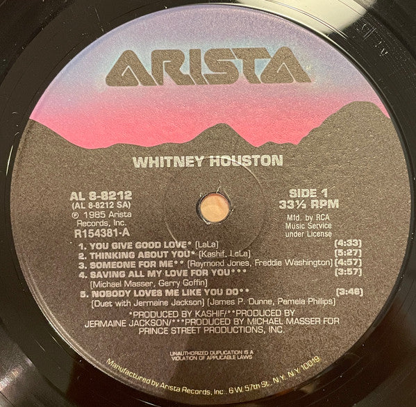 Whitney Houston : Whitney Houston (LP, Album, Club, No )