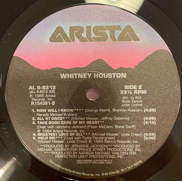 Whitney Houston : Whitney Houston (LP, Album, Club, No )