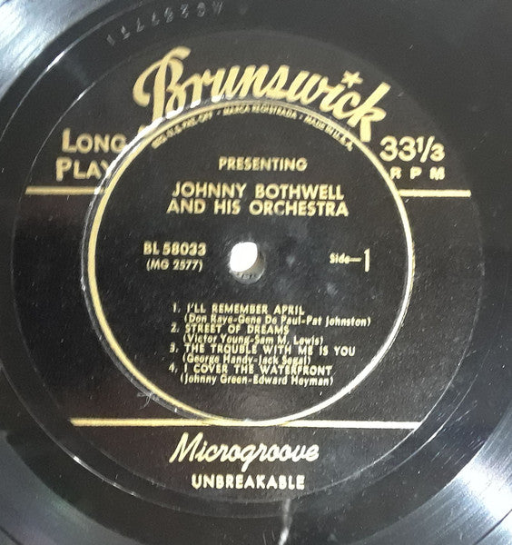 Johnny Bothwell And His Orchestra : Presenting Johnny Bothwell And His Orchestra (10", Album)