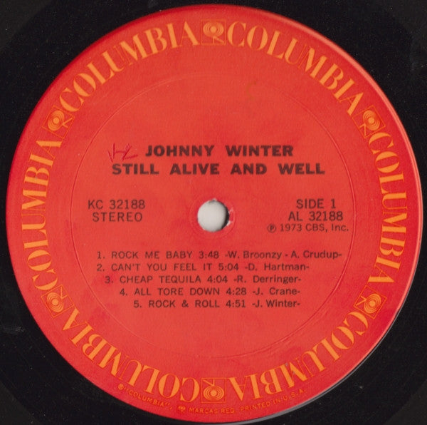Johnny Winter : Still Alive And Well (LP, Album, San)